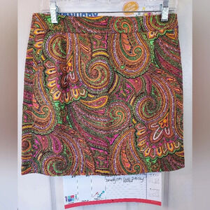 J. Crew Vintage 1970's Vibe Neon Paisley Mini Skirt in Size 6